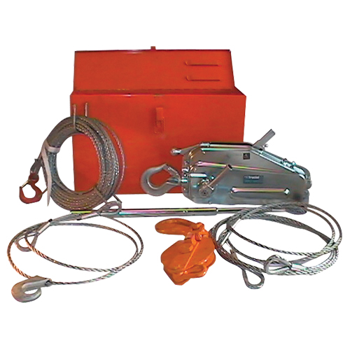 Tirfor&reg; Wire Rope Hoist TU128 Rescue Kit, 7/16" Wire Diameter, 4000  lbs. (2 tons) Capacity Seaboard Timber Mart