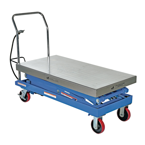 Pneumatic Hydraulic Scissor Lift Table, Steel, 47-1/4" L x 24" W, 1500 lbs. Cap. Seaboard Timber Mart