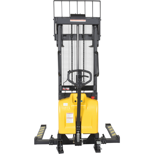 Fork Lift Stacker, Electric Operated, 2000 lbs. Capacity, 63" Max Lift Seaboard Timber Mart