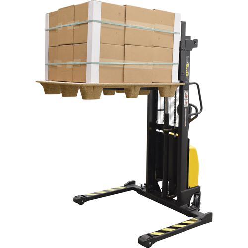 Fork Lift Stacker, Electric Operated, 2000 lbs. Capacity, 63" Max Lift Seaboard Timber Mart