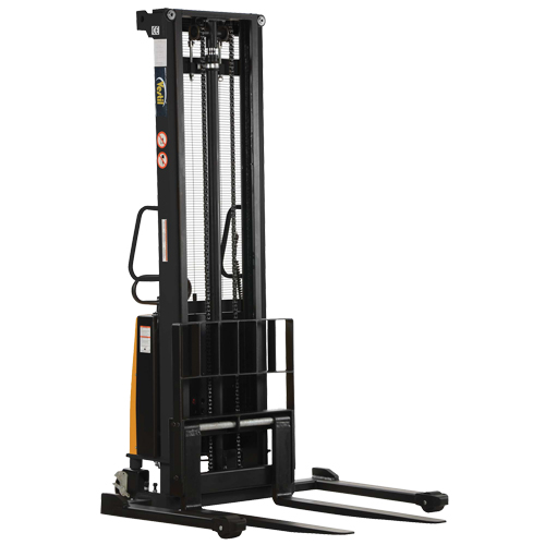 Fork Lift Stacker, Electric Operated, 2000 lbs. Capacity, 150" Max Lift Seaboard Timber Mart