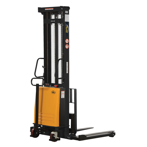 Fork Lift Stacker, Electric Operated, 2000 lbs. Capacity, 150" Max Lift Seaboard Timber Mart