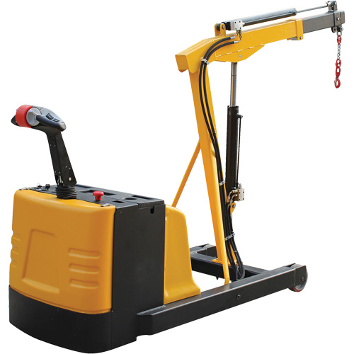 Electric Powered Floor Crane, 8.8' Lift, 1500 lbs. (0.75 tons), 44-1/4" Arm, 62-1/4" H Seaboard Timber Mart