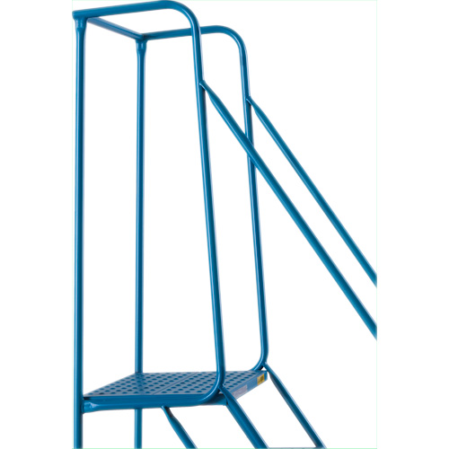 CSA-Certified Rolling Step Ladder with Locking Step, 14 Steps, 30" Step Width, 128" Platform Height, Steel Seaboard Timber Mart