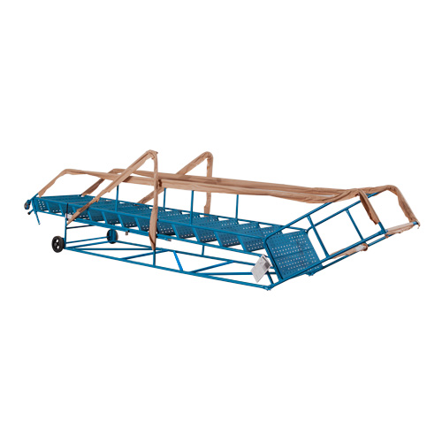 CSA-Certified Rolling Step Ladder with Locking Step, 14 Steps, 30" Step Width, 128" Platform Height, Steel Seaboard Timber Mart