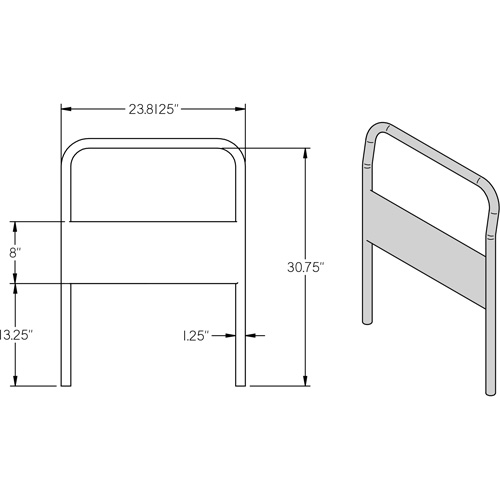 24" Chrome Handle for Platform Truck Seaboard Timber Mart