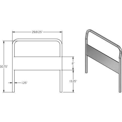 30" Chrome Handle for Platform Truck Seaboard Timber Mart
