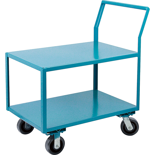 Heavy-Duty Low Profile Shop Carts, 2 Tiers, 24" W x 48" D x 41" H, 2400 lbs. Cap. Seaboard Timber Mart