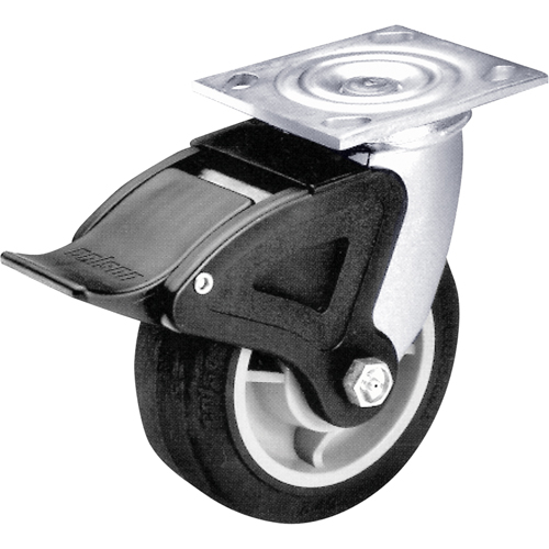 Total Locking Caster, Swivel with Brake, 6" (152.4 mm), Phenolic, 900 lbs. (408 kg.) Seaboard Timber Mart