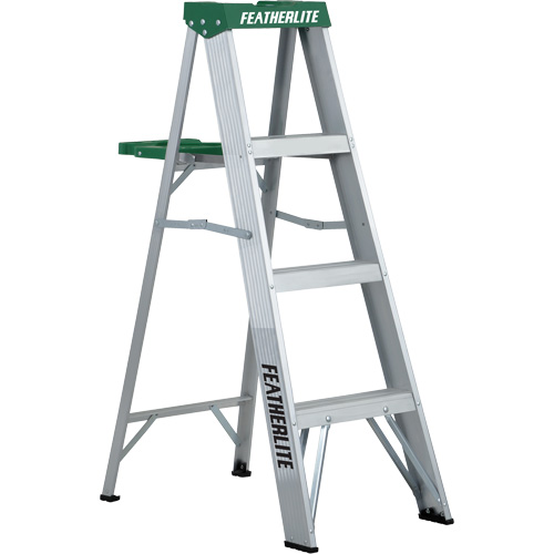 Commercial Duty Stepladders (2400 Series), 4', Aluminum, 225 lbs. Capacity, Type 2 Seaboard Timber Mart