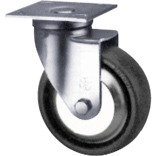 Heavy-Duty Caster, Rigid, 4" (101.6 mm), Solid Elastomer, 900 lbs. (408 kg.) Seaboard Timber Mart
