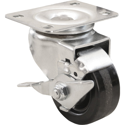 General Purpose Caster, Swivel with Brake, 3" (76 mm), Phenolic, 400 lbs. (181 kg.) Seaboard Timber Mart