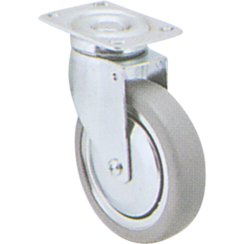 Zinc Plated Caster, Swivel, 5" (127 mm), Rubber, 240 lbs. (108 kg.) Seaboard Timber Mart