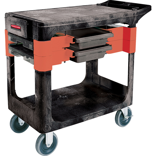 Maintenance Tool Cart, 2 Drawers, 38" L x 19-1/4" W x 33-3/8" H, Black Seaboard Timber Mart