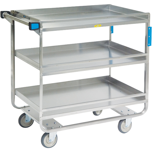 Guard Rail Carts, 3 Tiers, 23" W x 37-1/4" H x 38-5/8" D, 700 lbs. Capacity Seaboard Timber Mart