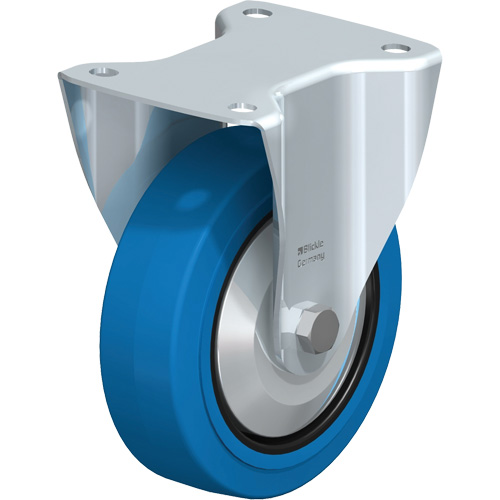 Blue Elastic Caster, Rigid, 6" (152.4 mm), Rubber, 770 lbs. (349 kg.) Seaboard Timber Mart