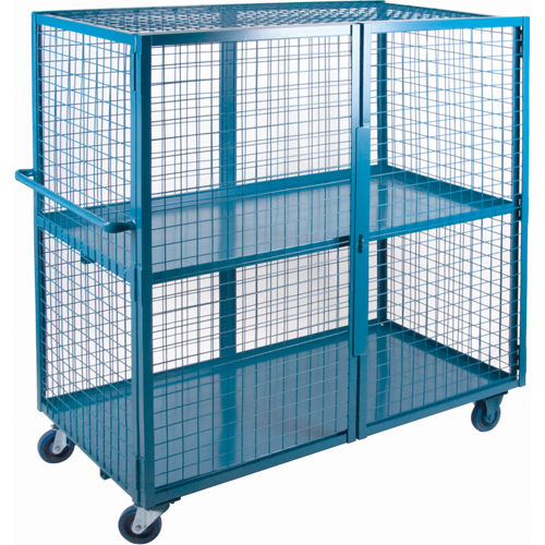 Wire Mesh Truck, 2 Tiers, 63" L x 32" W x 62.5" H, 1200 lbs. Cap. Seaboard Timber Mart