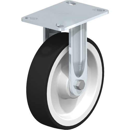 Heavy-Duty Kingpinless Caster, Rigid, 8" (203.2 mm), Thermoplastic Polyurethane, 1760 lbs. (798.32 kg.) Seaboard Timber Mart