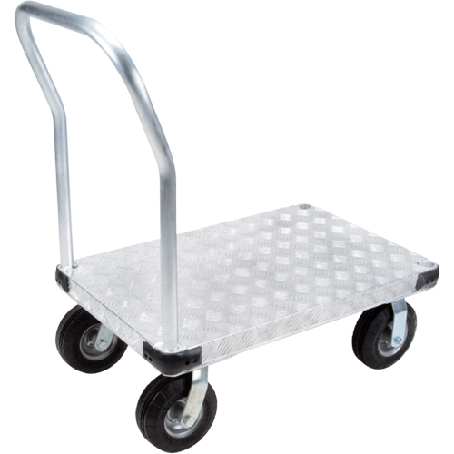 Chariots &agrave; plateforme en aluminium, 24" la x 36" lo, 1100 lb cap, Roues Anticrevaison Seaboard Timber Mart