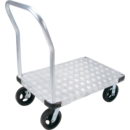 Aluminum Platform Truck, 24" W x 36" L, 2000 lbs. Cap., Mold-on Rubber Wheels Seaboard Timber Mart