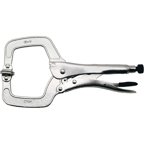 Super Heavy-Duty Locking C-Clamp with Swivel Pad, 11" (279 mm) Capacity Seaboard Timber Mart
