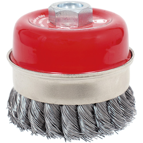 Brosse boisseau &agrave; fils li&eacute;s et nou&eacute;s haute performance CKB3201T, 3-1/2" dia. x 5/8"-11 arbre Seaboard Timber Mart