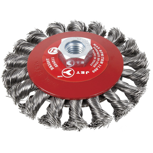 Brosse conique &agrave; fils torsad&eacute;s BK520T, Dia. 5", Arbre 5/8-11 Seaboard Timber Mart