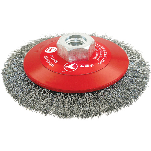 Brosse conique biseaut&eacute;e &agrave; fils sertis, haute performance, Dia. 4-1/2", Fils 0,014", Arbre 5/8"-11, Acier Seaboard Timber Mart