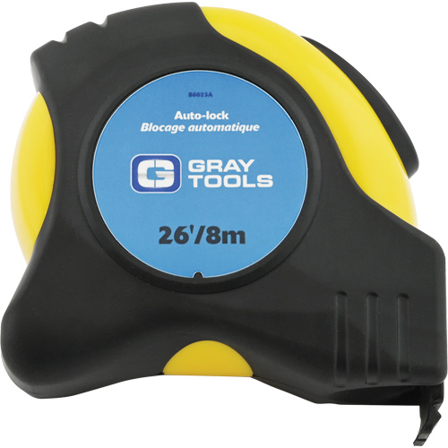 Auto-Lock Tape Measure, 1" x 26/8 m, Imperial & Metric Graduations Seaboard Timber Mart