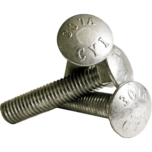 Carriage Bolt Full thread, 5/16" x 2-1/2" L, Galvanized, Coarse Seaboard Timber Mart