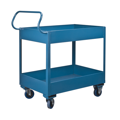 Deep Lipped Service Cart, 2 Tiers, 24" W x 47" H x 36" D, 1200 lbs. Capacity Seaboard Timber Mart