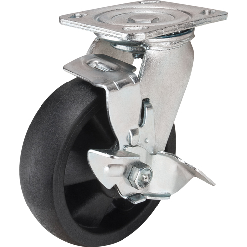 Roulettes haute temp&eacute;rature, Pivotant avec frein, 6" (152,4 mm), Nylon, 880 lb (399 kg) Seaboard Timber Mart