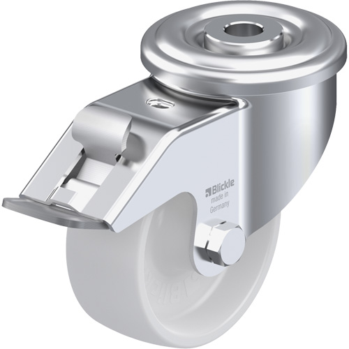 Nylon Caster, Swivel with Brake, 3-1/8" (79.375 mm) Dia., 330 lbs. (149.685 kg.) Capacity Seaboard Timber Mart