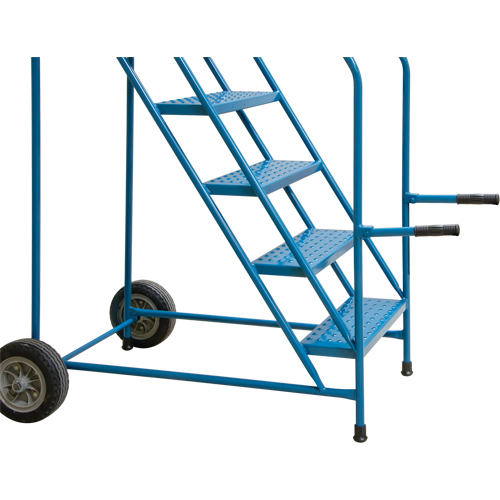 Trailer Access Rolling Ladder with Rails, 4 Steps, 22" Step Width, 37" Platform Height, Steel Seaboard Timber Mart