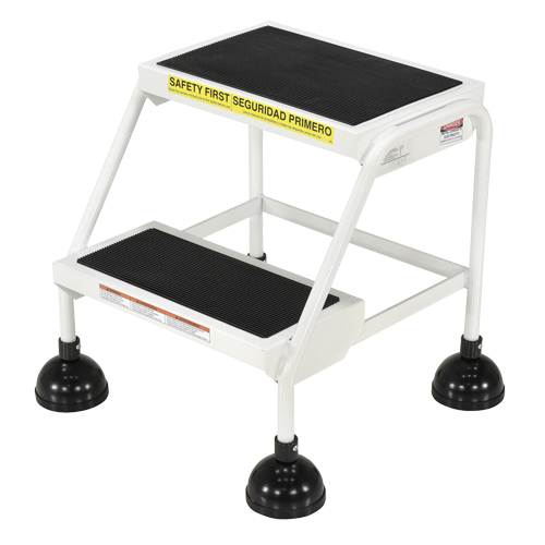 Stop-Step Ladders, 2 Steps, 16" Step Width, 18-9/16" Platform Height, Steel Seaboard Timber Mart