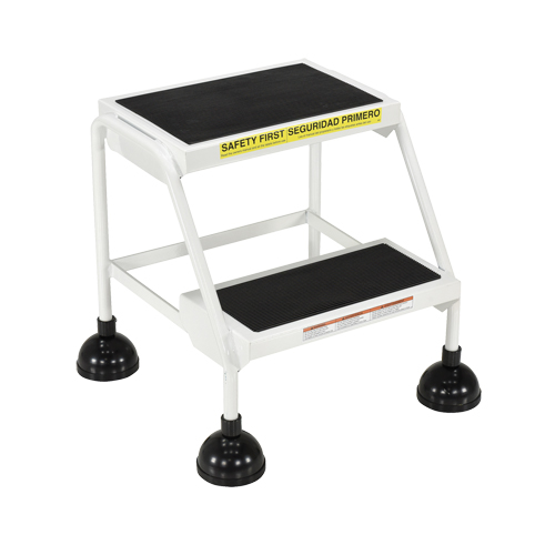 Stop-Step Ladders, 2 Steps, 16" Step Width, 18-9/16" Platform Height, Steel Seaboard Timber Mart