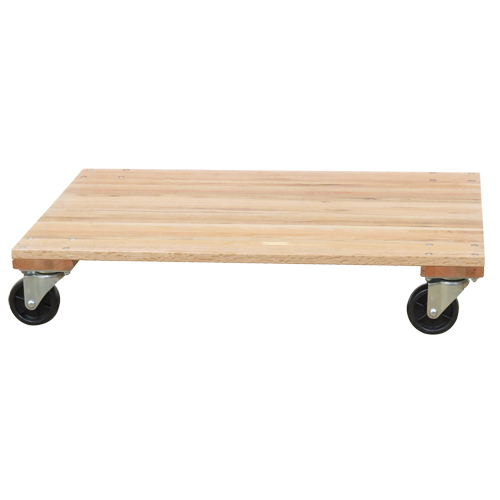 Solid Platform Wood Dolly, Rubber Wheels, 1200 lbs. Capacity, 18" W x 30" D x 7" H Seaboard Timber Mart