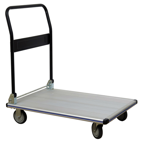 Folding Handle Platform Truck, Aluminum, 550 lbs., 35-1/2" L x 24" W, 35-1/2" High Seaboard Timber Mart