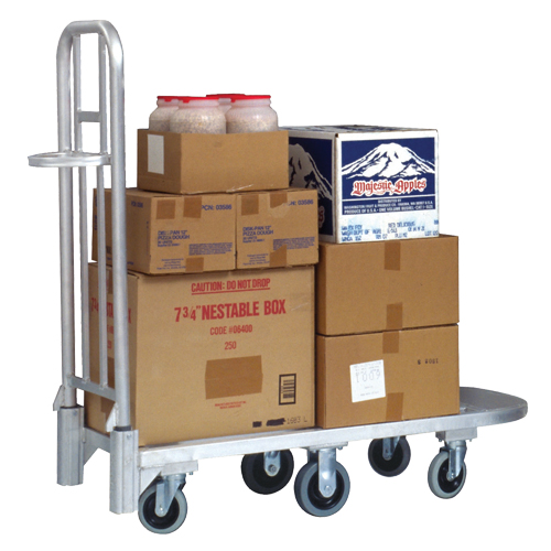 Aluminum Merchandise Cart, 20" W x 55-1/4" L, 1200 lbs. Cap., Polyurethane Wheels Seaboard Timber Mart