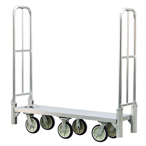 Aluminum U-Boat Folding Bulk Delivery Cart, 18" W x 61" L, 1200 lbs. Cap., Polyurethane Wheels Seaboard Timber Mart