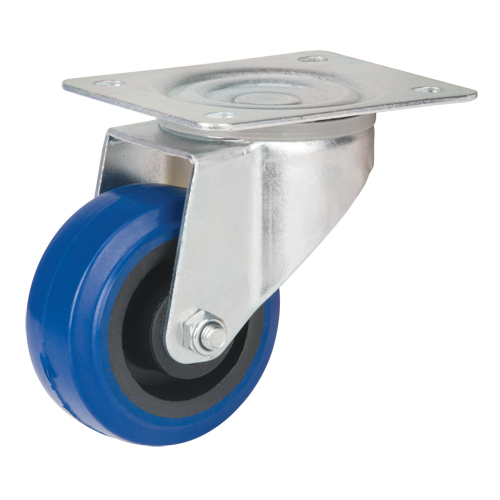 Blue Caster, Swivel, 3" (76 mm), Rubber, 285 lbs. (129 kg.) Seaboard Timber Mart