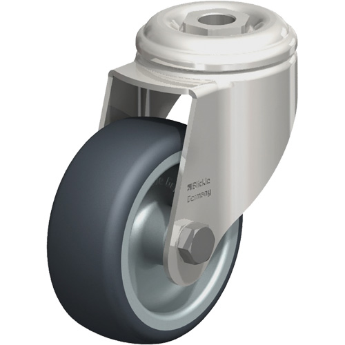 Stainless Steel Thermoplastic Elastomer Caster, Swivel, 3-1/8" (79.5 mm) Dia., 220 lbs. (100 kg.) Capacity Seaboard Timber Mart
