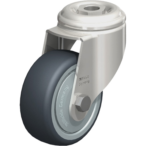 Roulette en &eacute;lastom&egrave;re thermoplastique acier inoxydable, Pivotant, Diam&egrave;tre 3-1/8" (79,5 mm), Capacit&eacute; 220 lb (100 kg) Seaboard Timber Mart
