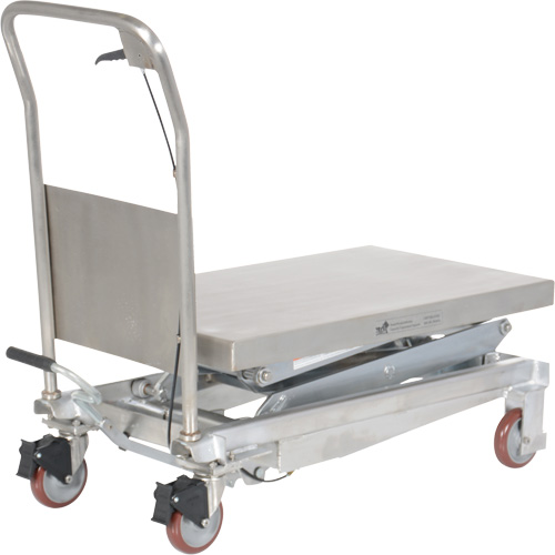 Manual Hydraulic Scissor Lift Table, 35-1/2" L x 20" W, Partial Stainless Steel, 800 lbs. Capacity Seaboard Timber Mart