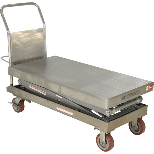 Manual Hydraulic Scissor Lift Table, 47-1/2" L x 24" W, Partial Stainless Steel, 1500 lbs. Capacity Seaboard Timber Mart