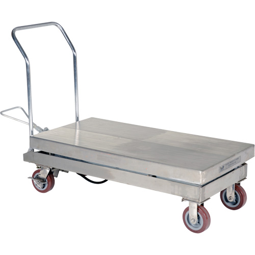 Manual Hydraulic Scissor Lift Table, 47" L x 24" W, Partial Stainless Steel, 2000 lbs. Capacity Seaboard Timber Mart