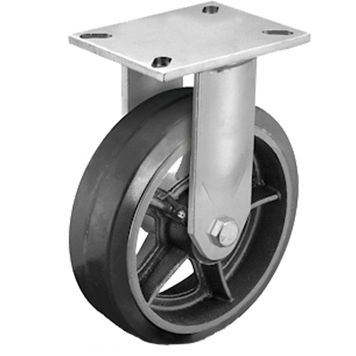 Heavy-Duty Plate Caster, Swivel, 6" (152.4 mm), Rubber, 450 lbs. (204 kg.) Seaboard Timber Mart