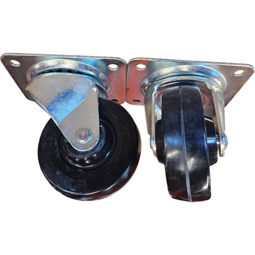 Plate Caster, Swivel, 4" (101.6 mm), Rubber, 225 lbs. (102 kg.) Seaboard Timber Mart