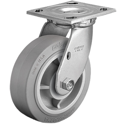 Plate Caster, Swivel, 4" (101.6 mm), Rubber, 225 lbs. (102 kg.) Seaboard Timber Mart