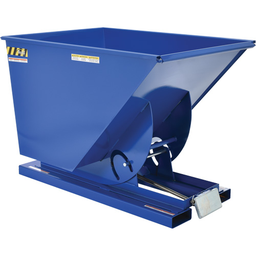 Conteneur autobasculeur, Acier, 1 vg³, Bleu Seaboard Timber Mart